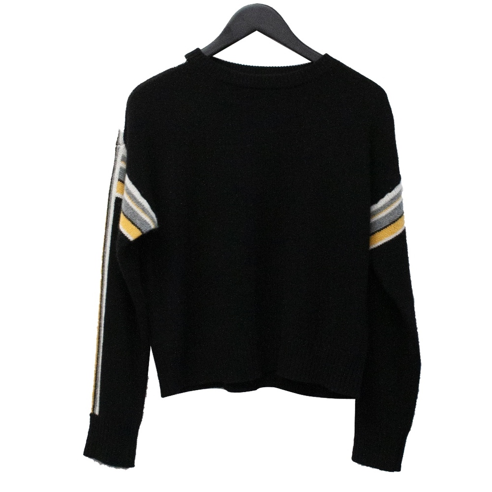 360 CASHMERE TEAGAN SWEATER, BLACK/MULTI
